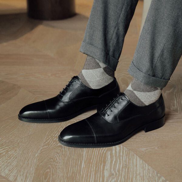 Giày da nam Cap Toe Oxford da bóng GNLAJD65372 - Hình ảnh 4